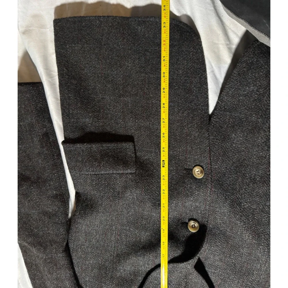Austin Reed Regent Street Mens Charcoal Grey Tweed Windowpane Blazer Sport Coat‎